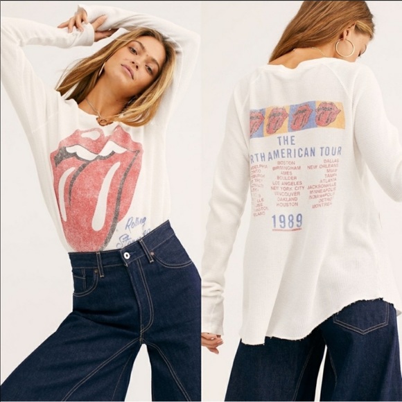 Daydreamer Tops - DAYDREAMER Rolling Stones Waffle Thermal NWT